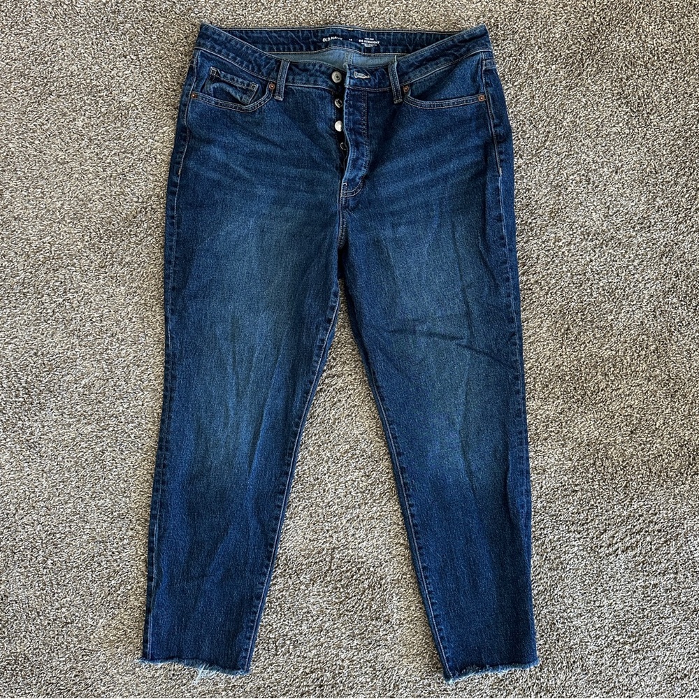 Old Navy High Waisted Button Fly OG Straight Ankle Jeans